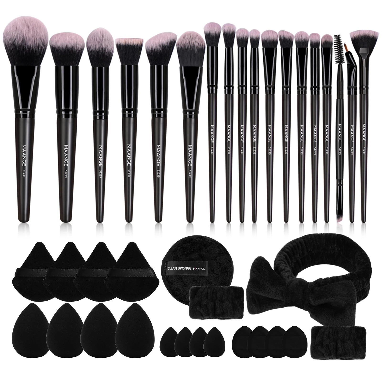 MAANGE Make up Brushes 38 Pcs Makeup Kit, Premium Synthetic Foundation Powder Blending Face & Eyes Makeup Brush Set