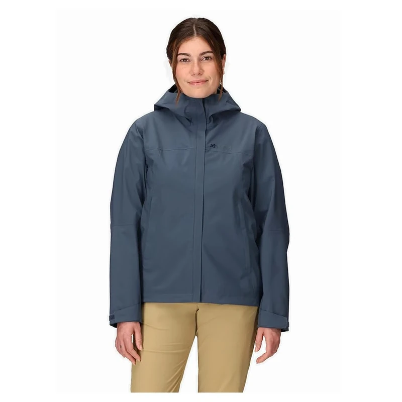 Marmot Women's PreCip Eco Pro Jacket, Waterproof Jacket, Lightweight Hooded Rain Jacket, Windproof Raincoat, Breathable Windbreaker, Ideal for Running and Hiking, Thunderhead, L