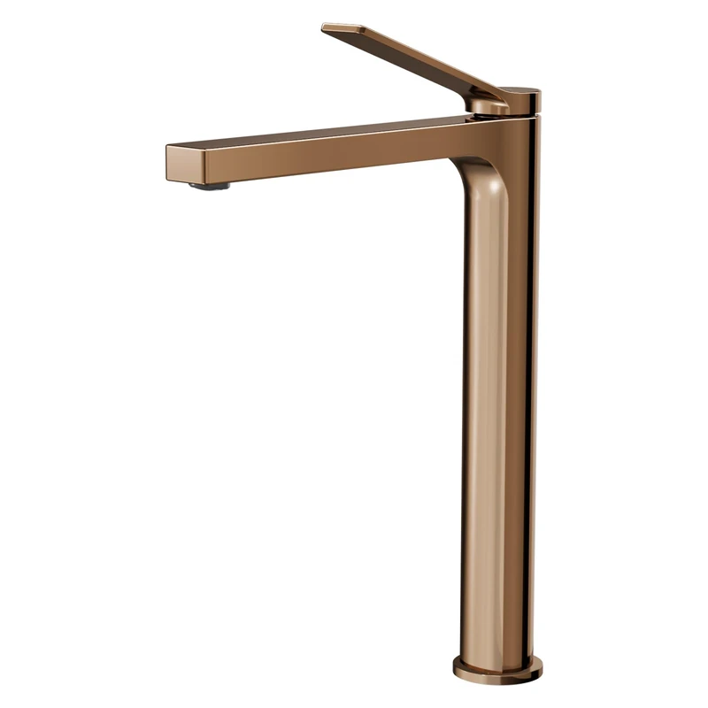 EMKE Neoperl Rose Gold Bathroom Faucet with Aerator, Solid Brass Basin Mixer Tap, Ceramic Cartridge, Easy Installation, Water Saving, 335x233x46mm