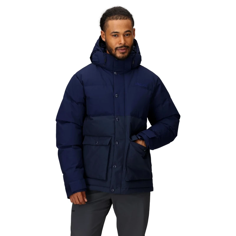 Marmot Men's Fordham Jacket, Warm Down Jacket, Insulated Hooded Winter Coat, Windproof Down Parka, Lightweight Packable Outdoor Jacket, Arctic Navy, L