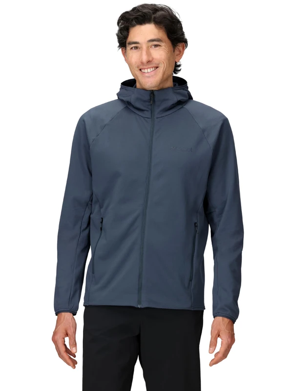 Marmot Men's Leconte Full Zip Hoody, Warm Fleece Jacket, Full Zip Jacket, Breathable, Wind Resistant Body Warmer, packable, ideal for hiking & ski layering, Thunderhead, XXL