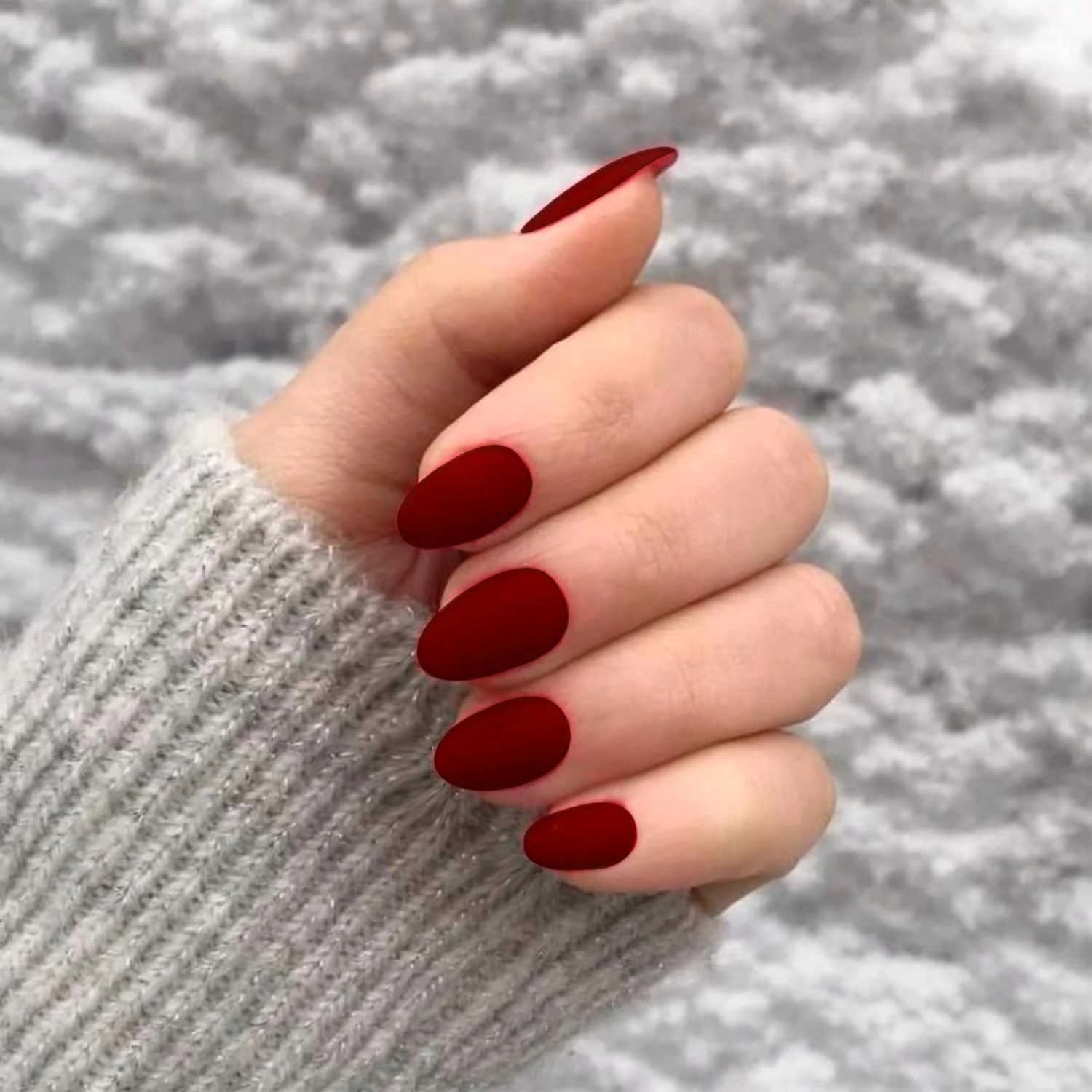 Matte Red False Nails Short Oval, SXVME Simple Acrylic Press on Nails Short, Red Fake Nails Short, Natural Glue on Nails Short Almond, Solid Gel Full Cover Stick On Nails For Women Daily Wear