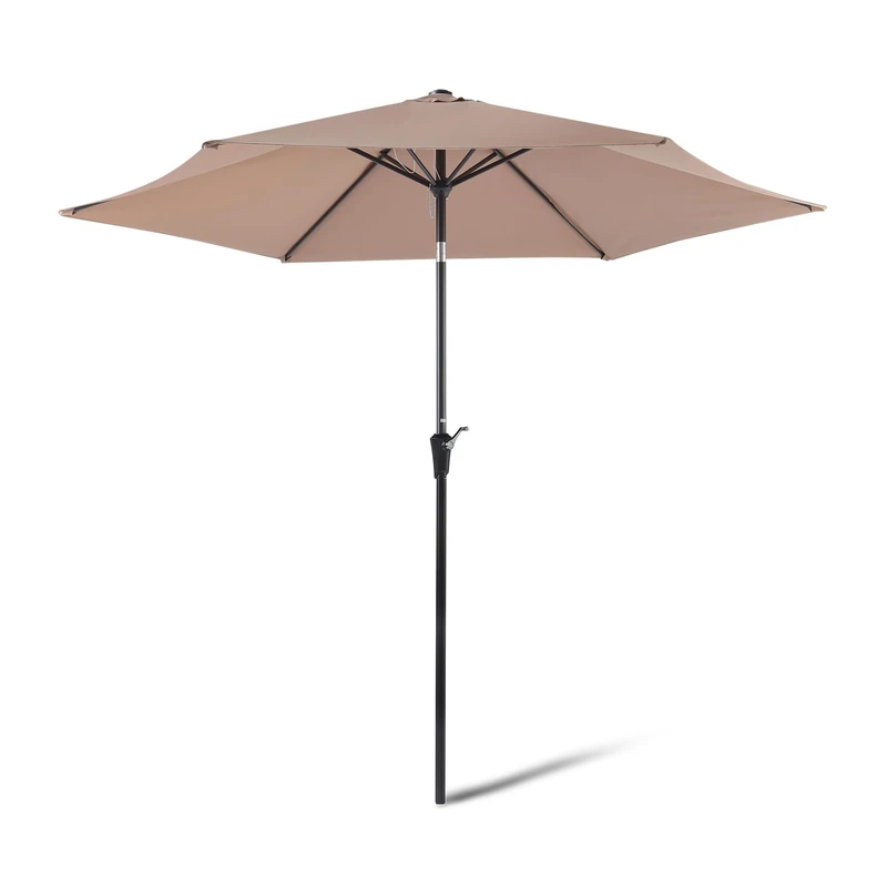 Amazon Basics Patio Umbrella, Crank Lift and Push Button Tilt, 274 cm, Tan
