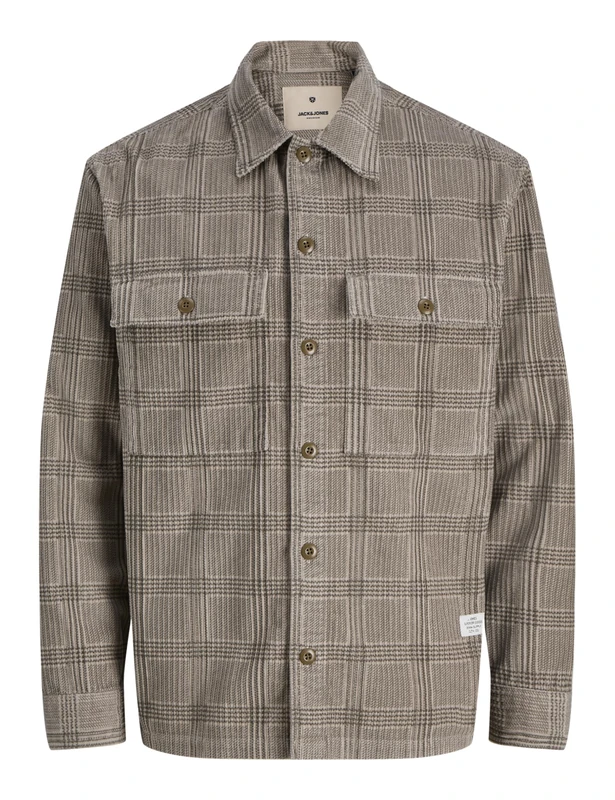 JACK & JONES Men's Jprbluwill Corduroy L/S Overshirt, Brindle, XL