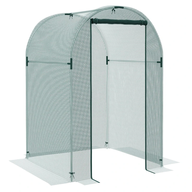 Outsunny Fruit Cage Bird Netting, Heavy Duty Fruit and Vegetable Protection Tent with Zipped Door, Anti Insects, Small Animals, 1.2 x 1.2 x 1.9m, Green