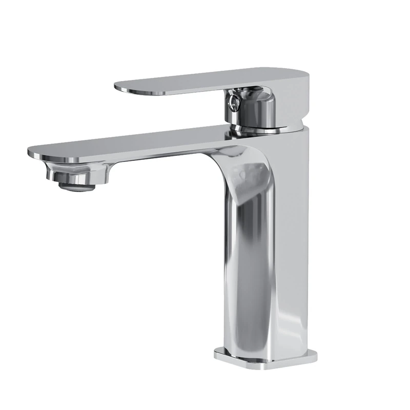 EMKE Chrome Bathroom Faucet, Brass Mixer Tap with Ceramic Cartridge and Neoperl Aerator, Easy Installation, 166x152x45mm, Durable Washbasin Faucet, Water Saving
