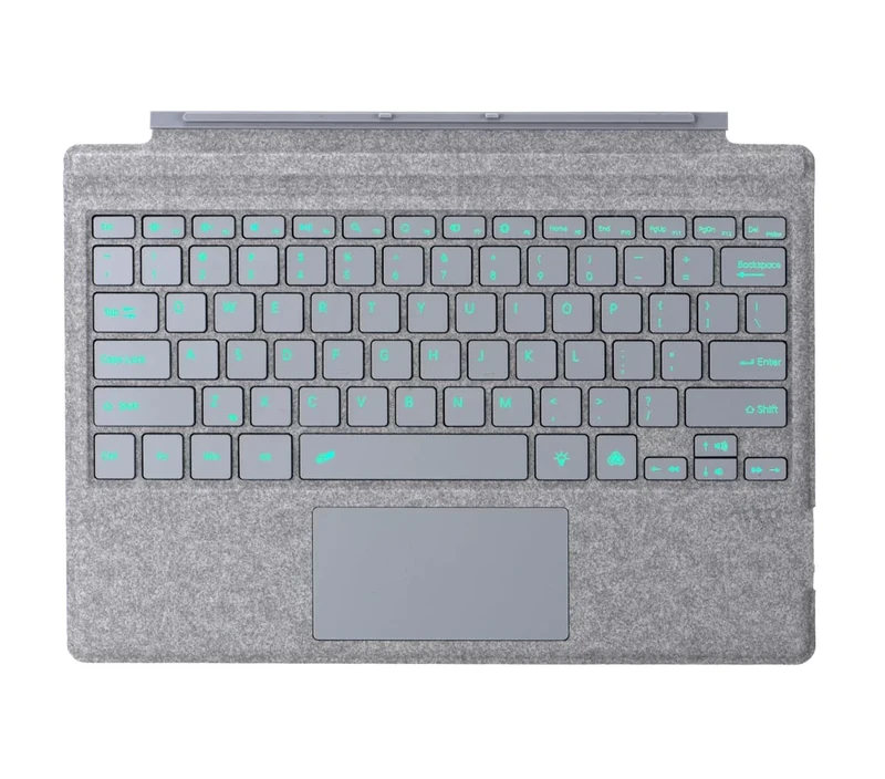 Type Cover for Microsoft Surface Pro 7+ Pro 7 Pro 6 Pro 5 Pro 4 Pro 3 Generation Portable Slim Wireless Keyboard with Touchpad Tablet Keyboard (Light Charcoal, Backlit)