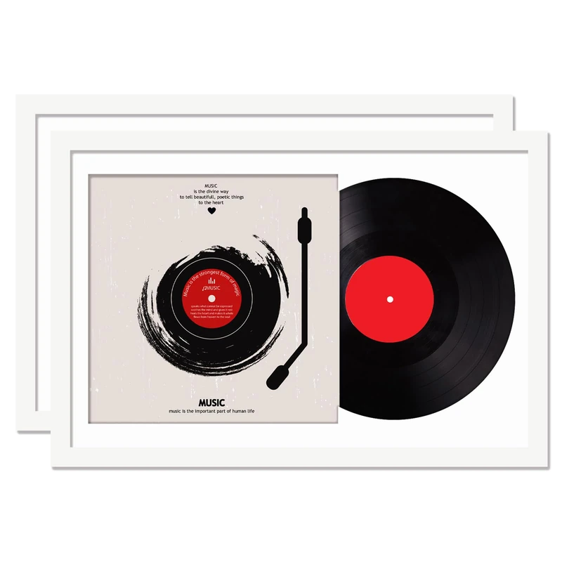 Vinyl Record Frame Display for 12 inch LP with 12.5x12.5 Album Cover