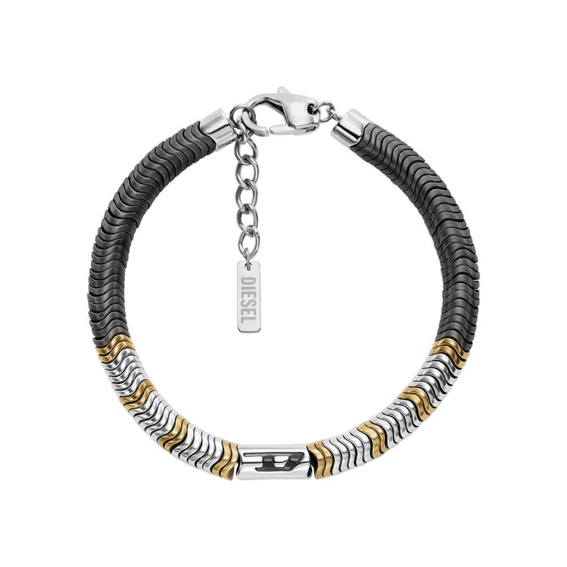 Diesel Men's Stainless Steel with lobster hook or fold over closure bracelet Multicolor