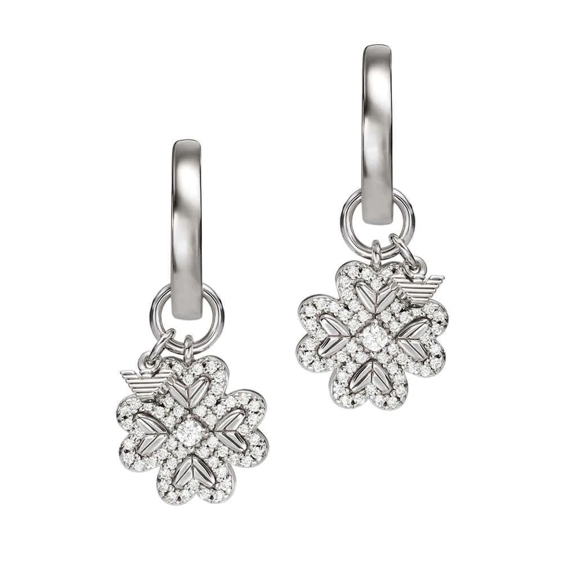 Emporio Armani Women's Sterling Silver huggie Closure Earrings