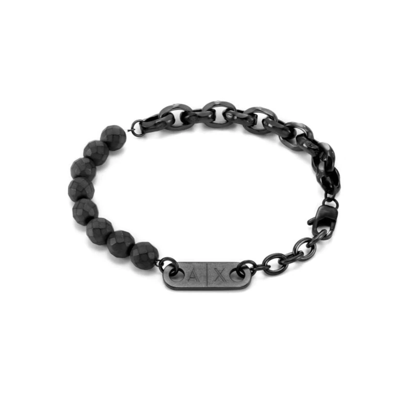 Armani Exchange Men's Semi precious or Stainless Steel bracelet with lobster clasp closure