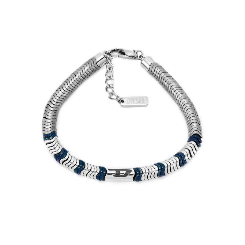 Diesel Men's Stainless Steel with lobster hook or fold over closure bracelet Carbon Black