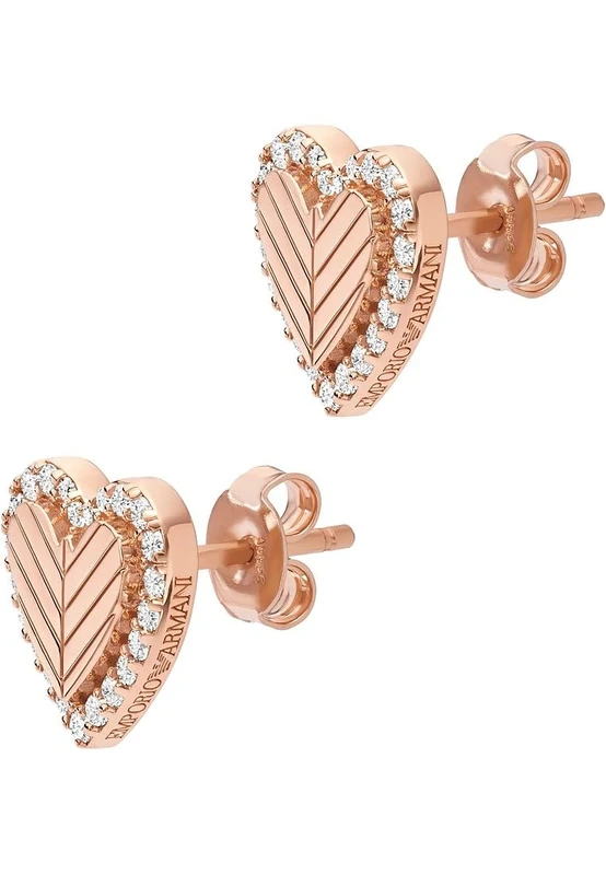 Emporio Armani Women's Rose Gold-Tone Sterling Silver Earring, EG3627221