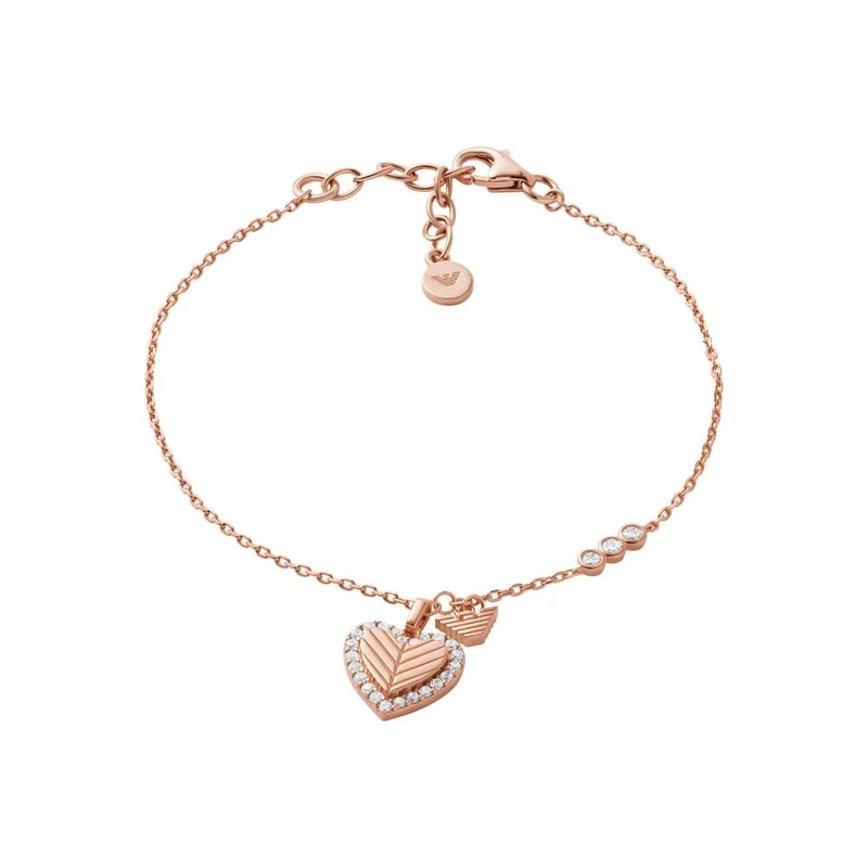 Emporio Armani Women's Rose gold tone Sterling Silver with lobster clasp closure bracelet