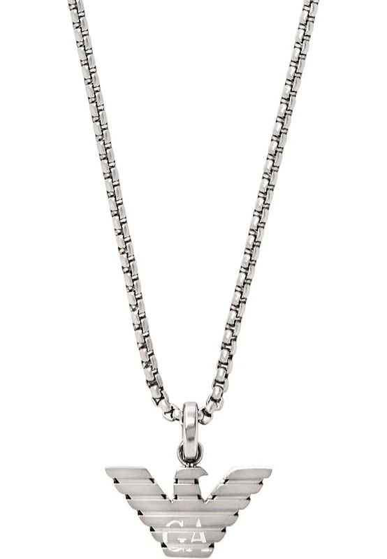 EMPORIO ARMANI Men's Stainless Steel with lobster clasp closure Pendant necklace