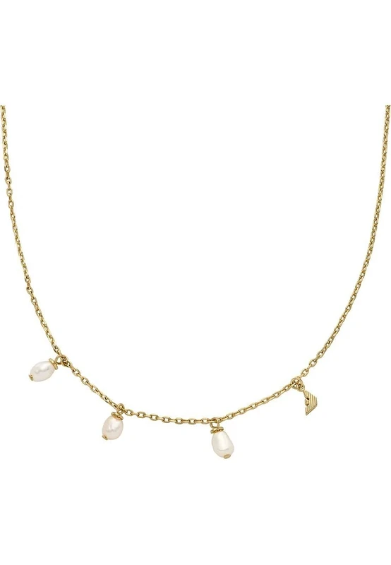 Emporio Armani Women's gold tone lobster clasp closure brass necklace