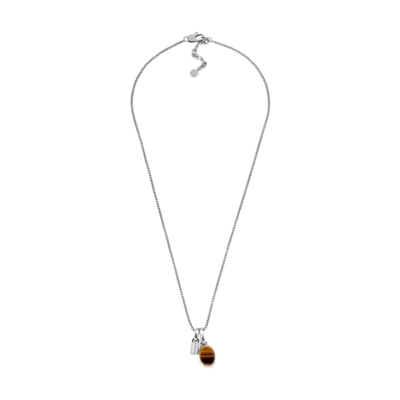 Fossil Men's Jewelry Silver-Tone Stainless Steel Necklace, JF04852040