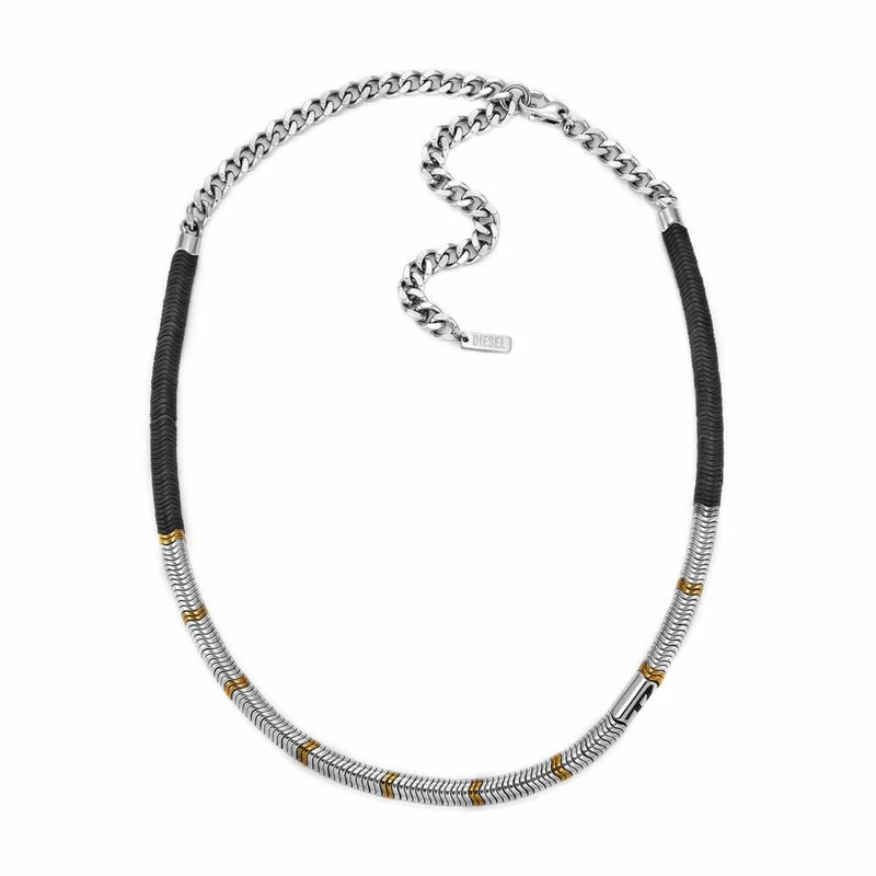 Diesel Men's 2 tone Stainless Steel with lobster clasp closure Chain necklace