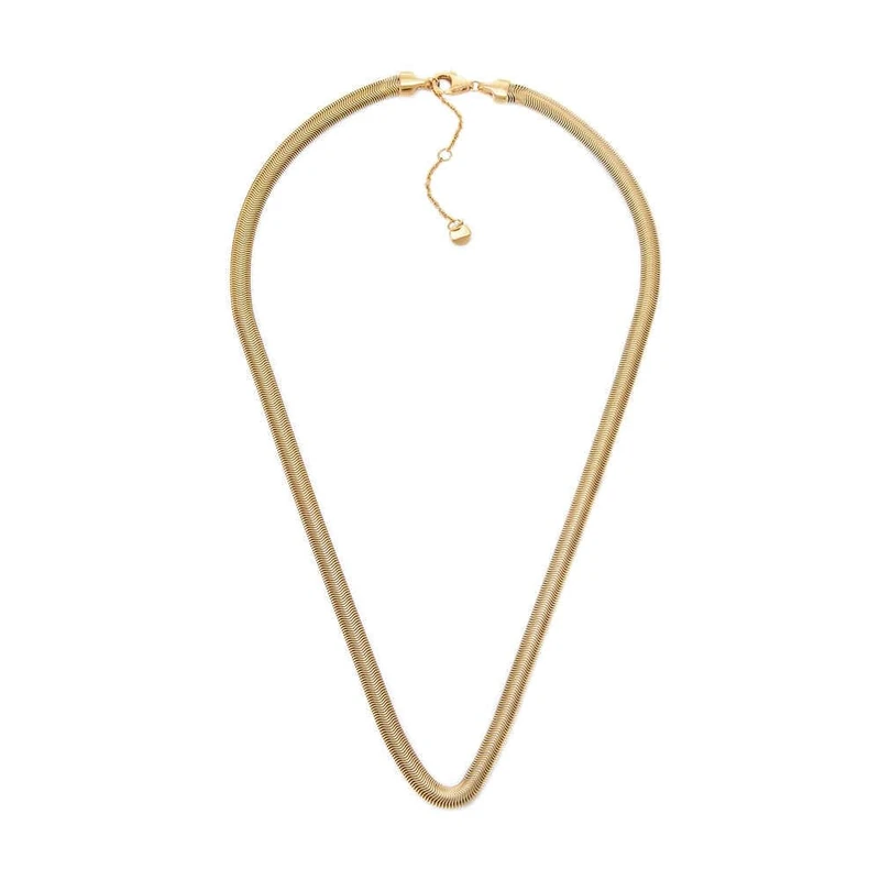 Skagen Women's Stainless Steel or Semi precious with lobster clasp necklace, Pale Gold