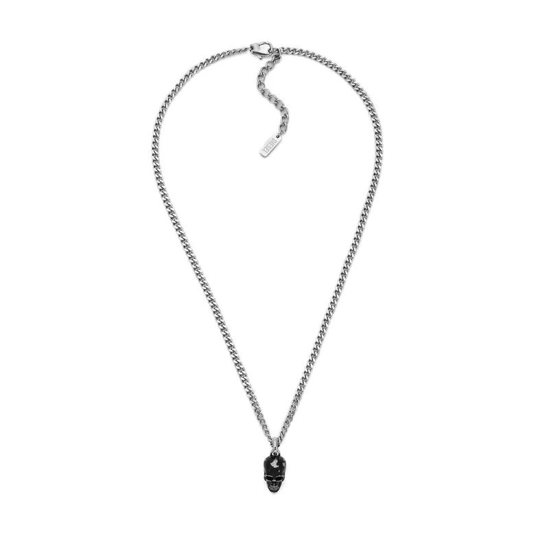 Diesel Men's Stainless Steel with lobster clasp closure necklace Matte Silver