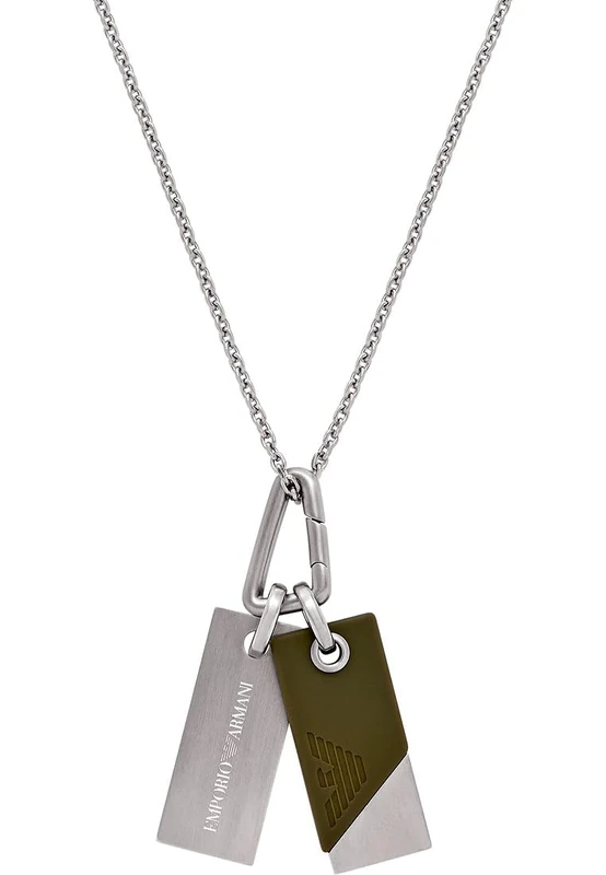 Emporio Armani Men's Silver-Tone Stainless Steel Necklace, EGS3179040