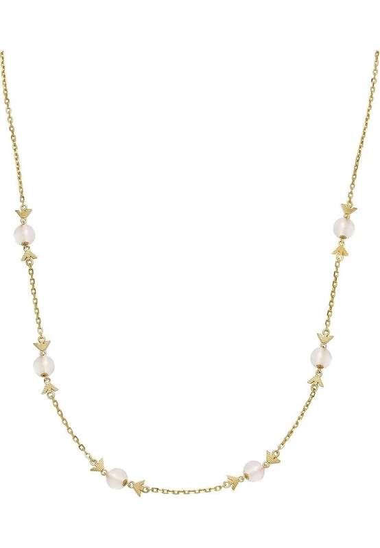 Emporio Armani Women's gold tone lobster clasp closure brass necklace