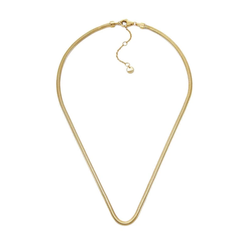 Skagen Women's Stainless Steel or Semi precious with lobster clasp necklace, Dark Gold