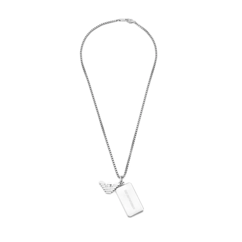 Emporio Armani Men's Silver-Tone Stainless Steel Necklace, EGS3167040