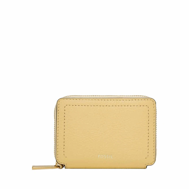 Fossil Women's Logan Yellow Leather Card Case, SL10045746