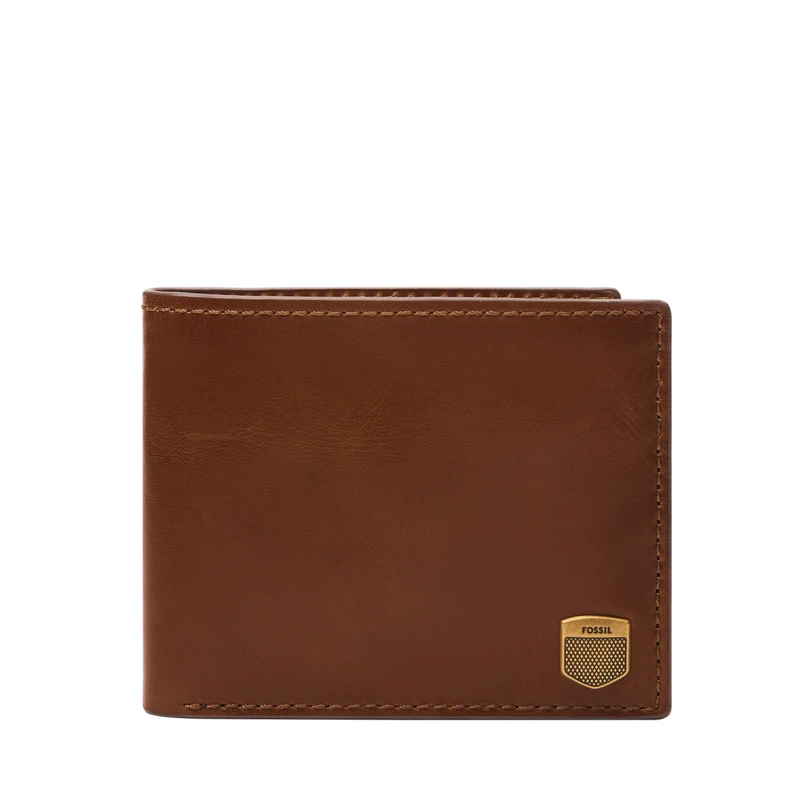 Fossil Men's Hayes Bi-Fold Wallet, Brown, Small