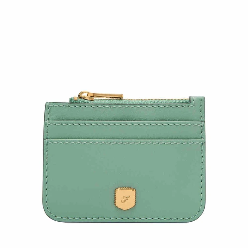 Fossil Women's Lennox Green Leather Card Case, SL10078338