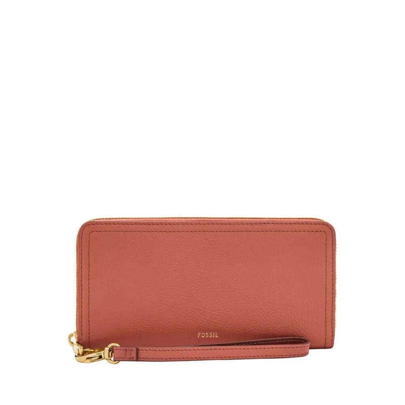 Fossil Logan Leather or Polyurethane Zip Clutch Wallet for Women