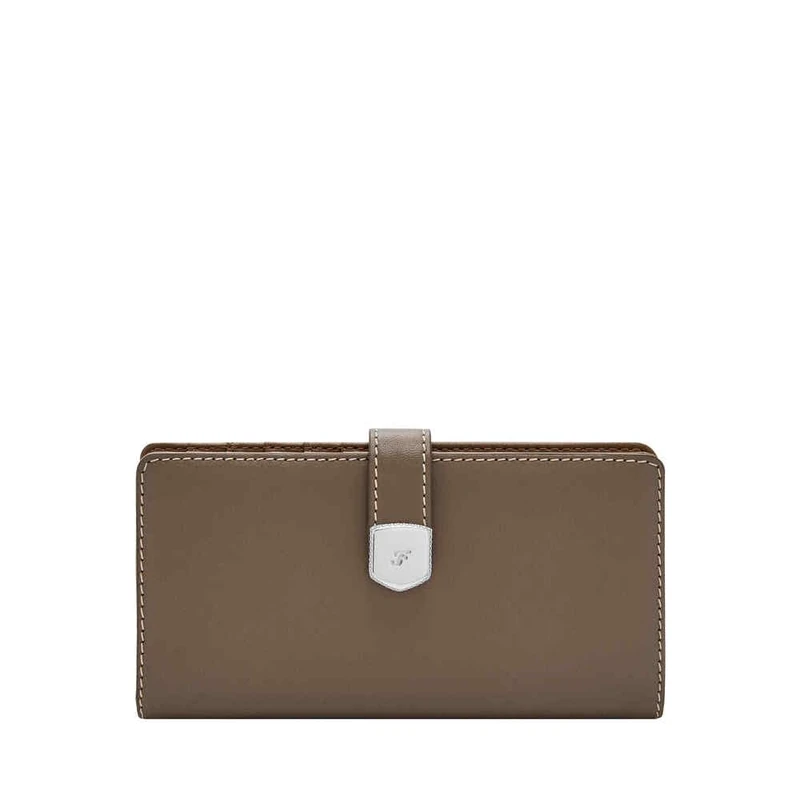 Fossil Women's Lennox Gray Leather Bifold Wallet, SL10036793