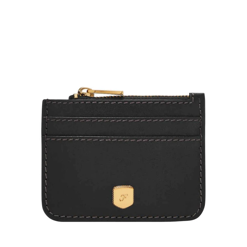 Fossil Women's Lennox Black Leather Card Case, SL10078001