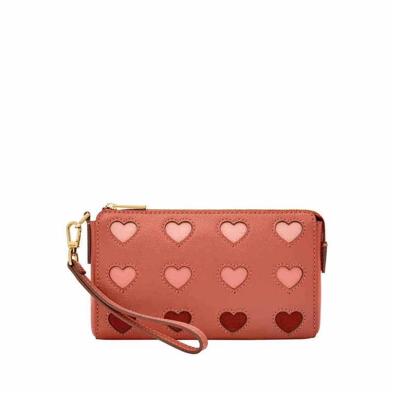 Fossil Women's Red Leather Wristlet, SLG1624745