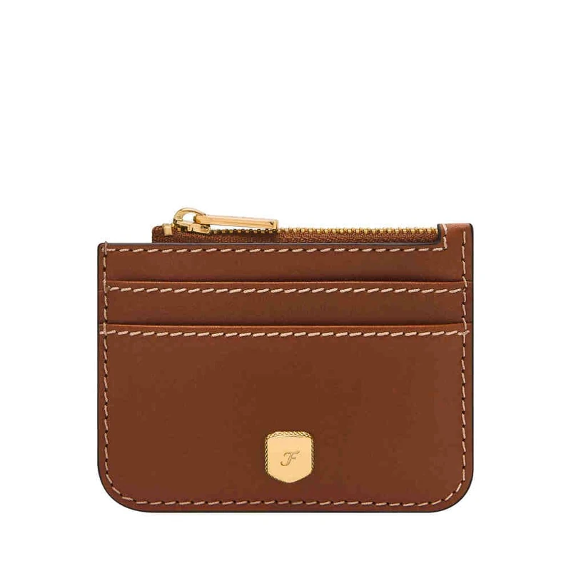Fossil Women's Lennox Brown Leather Card Case, SL10078200