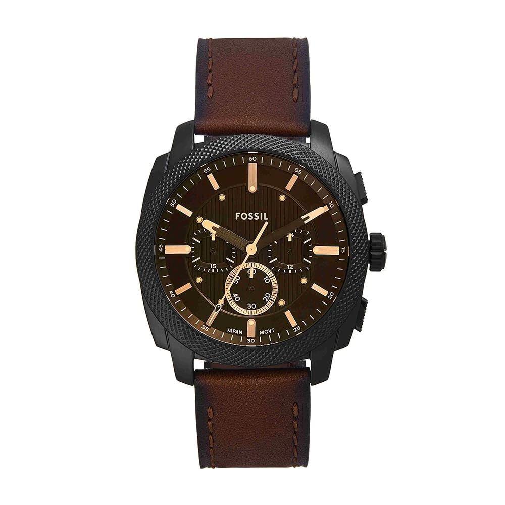 Fossil Men's Analog Quartz Watch with Leather Strap FS6101