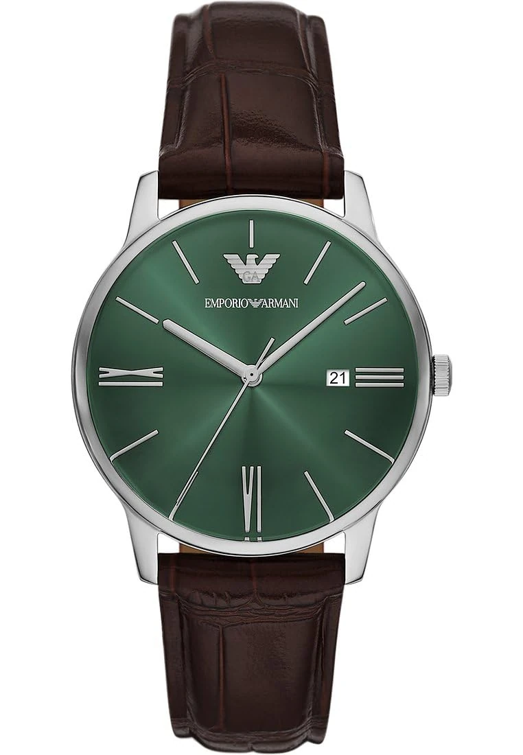 Emporio Armani Men's Analog Quartz Watch with Leather Strap AR11672