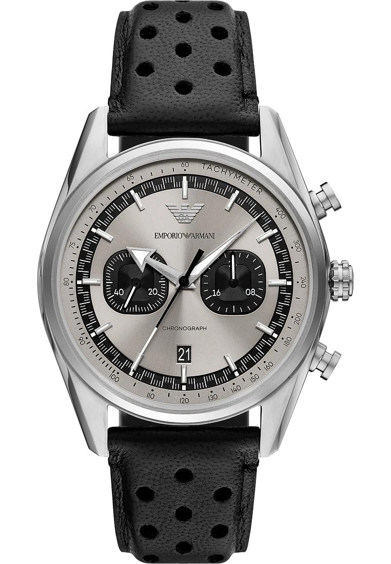 Emporio Armani Men's Analog Quartz Watch with Leather Strap AR11677