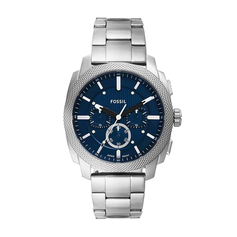 Fossil New Machine Watch for Men, 44mm Quartz Chronograph Movement with Stainless Steel or Leather Strap