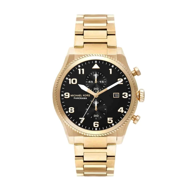 Michael Kors Panorama Watch for Men, 44mm Quartz Multifunctional Movement with Stainless Steel Strap
