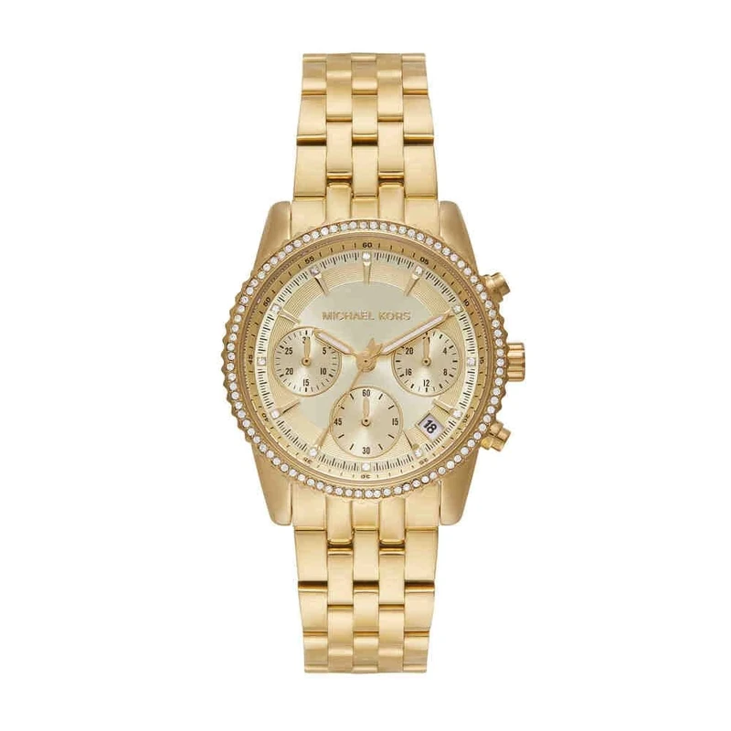 Michael Kors Women's Mini Bryant Chronograph, Gold-Tone Stainless Steel Watch, MK7530