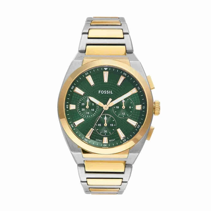 FOSSIL Everett Watch for Men, Quartz Chronograph Movement with Stainless Steel or Leather Strap