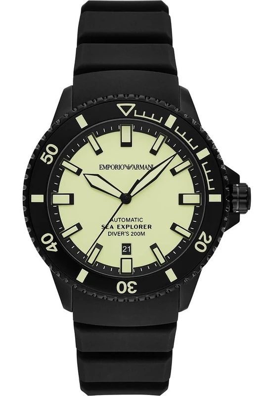 Emporio Armani Men's Watch 42.5 MM Black Silicone, AR60085