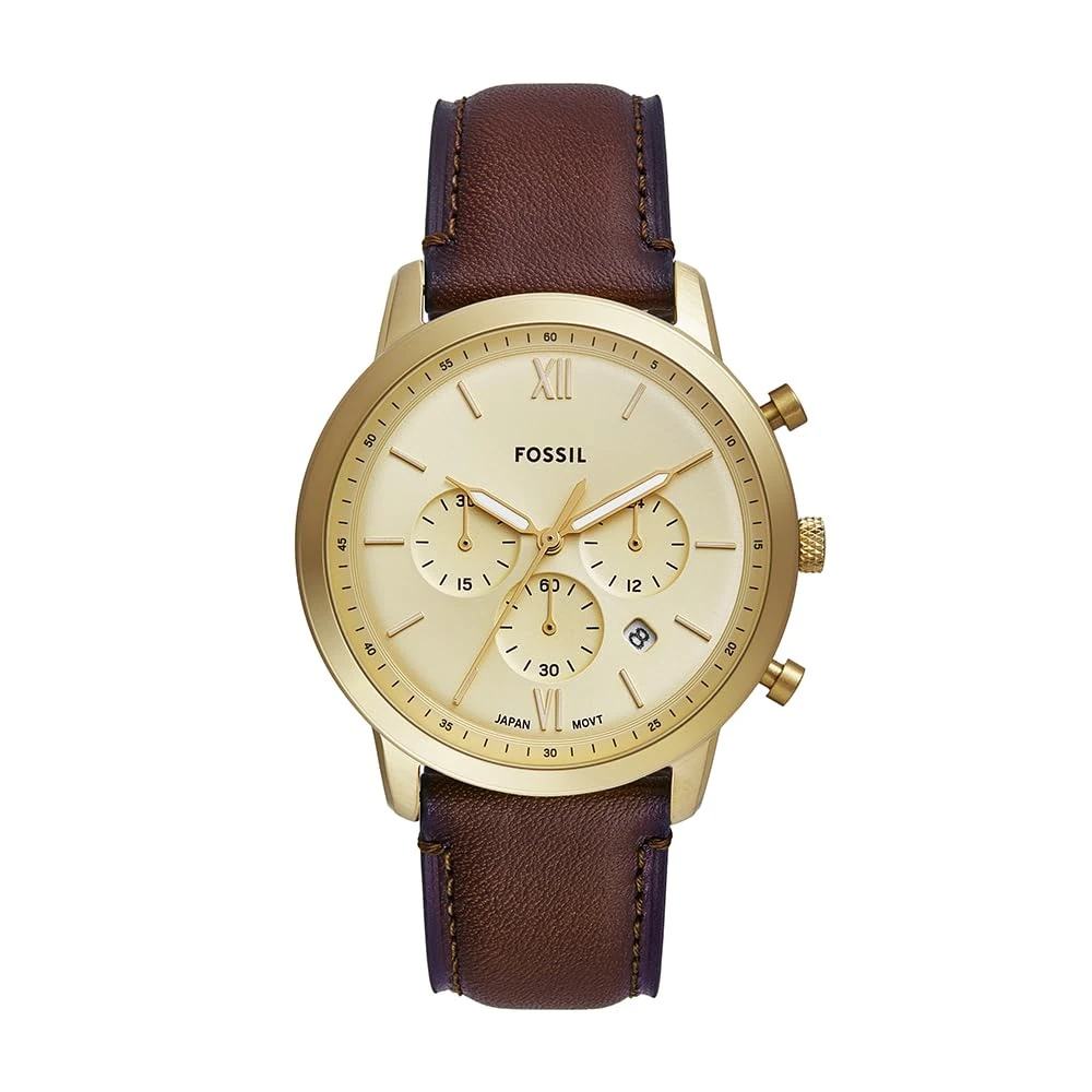 Fossil Men's Analog Quartz Watch with Leather Strap FS6113
