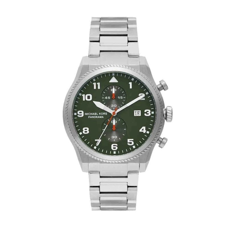 Michael Kors Panorama Watch for Men, 44mm Quartz Multifunctional Movement with Stainless Steel Strap - Image 1