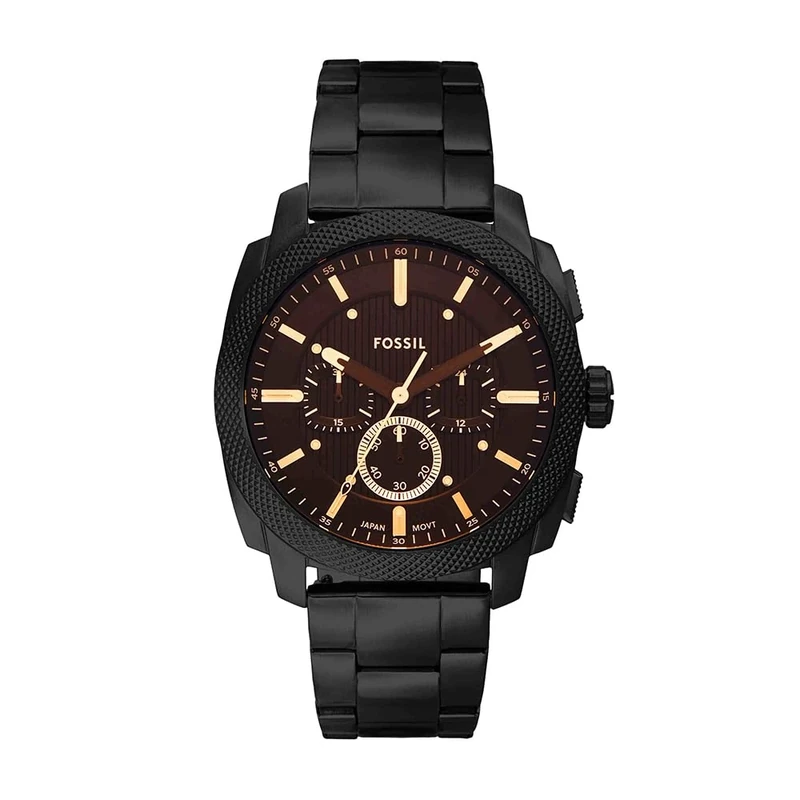 Fossil New Machine Watch for Men, 44mm Quartz Chronograph Movement with Stainless Steel or Leather Strap