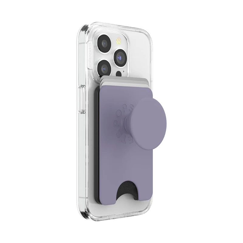 PopSockets Phone Wallet with Expanding Grip and Adapter Ring for MagSafe, Phone Card Holder, Wireless Charging Compatible, Wallet Compatible with MagSafe - Dusk