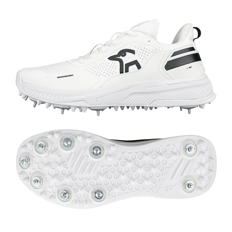 Kookaburra KC Players Spike Cricket Shoe - White/Black - 10.5