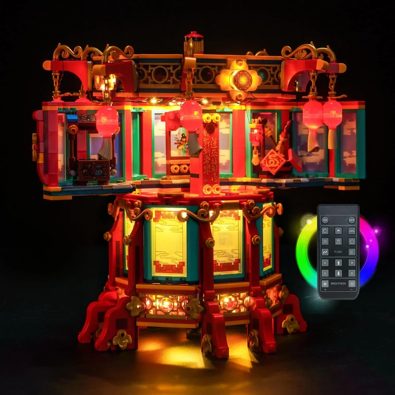 LocoLee Led Light Set Compatible with Lego Trotting Lantern RC Led Decoration Lighting Kit Compatible with Lego 80116 Building Blocks Model,Only Lights Set,No Model